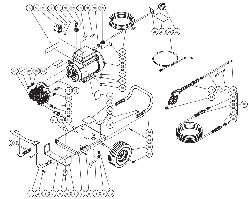 MITM JP-3004-1ME1 pressure washer parts and manual